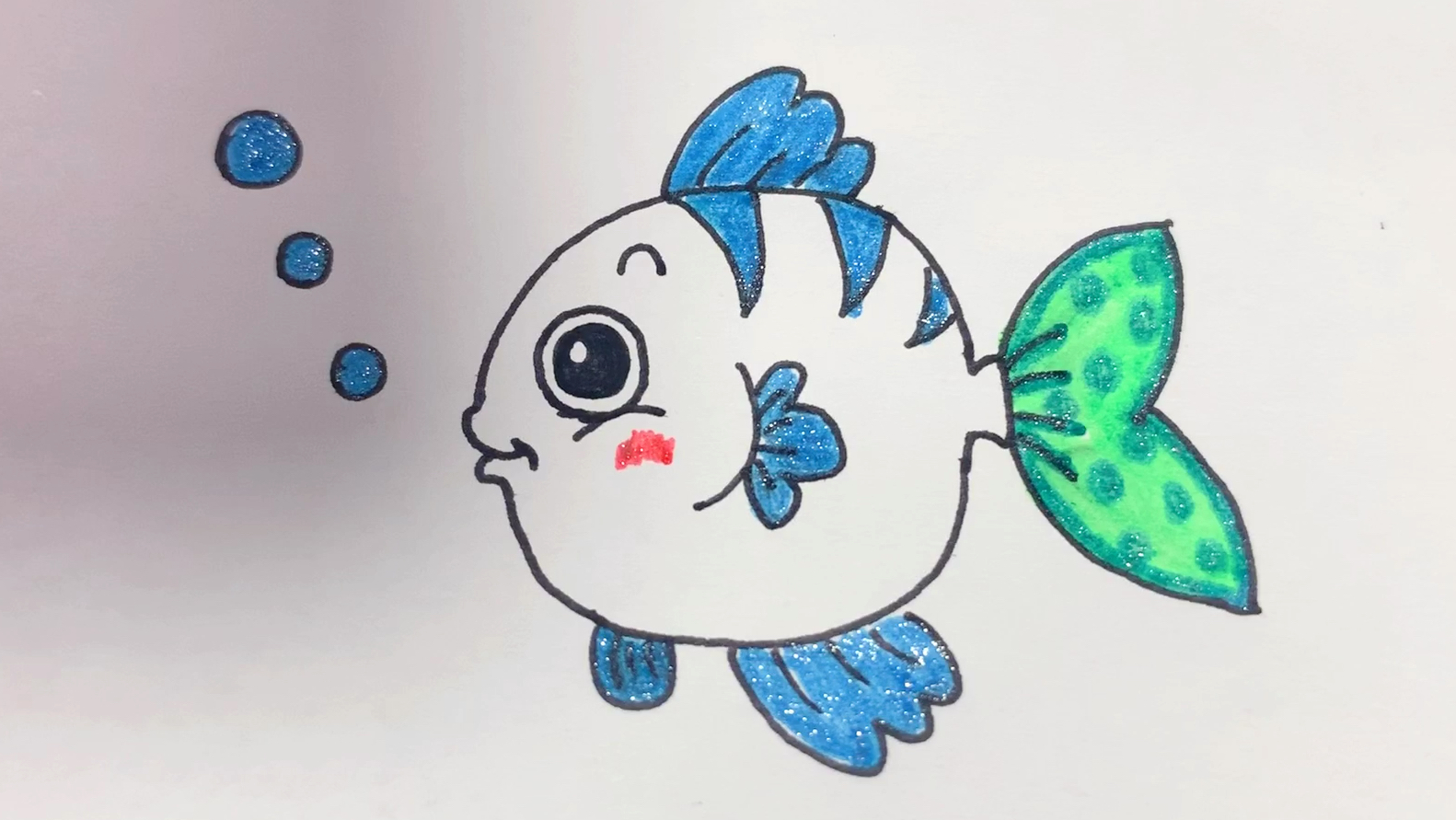 小鱼简笔画,住在海洋里的小动物