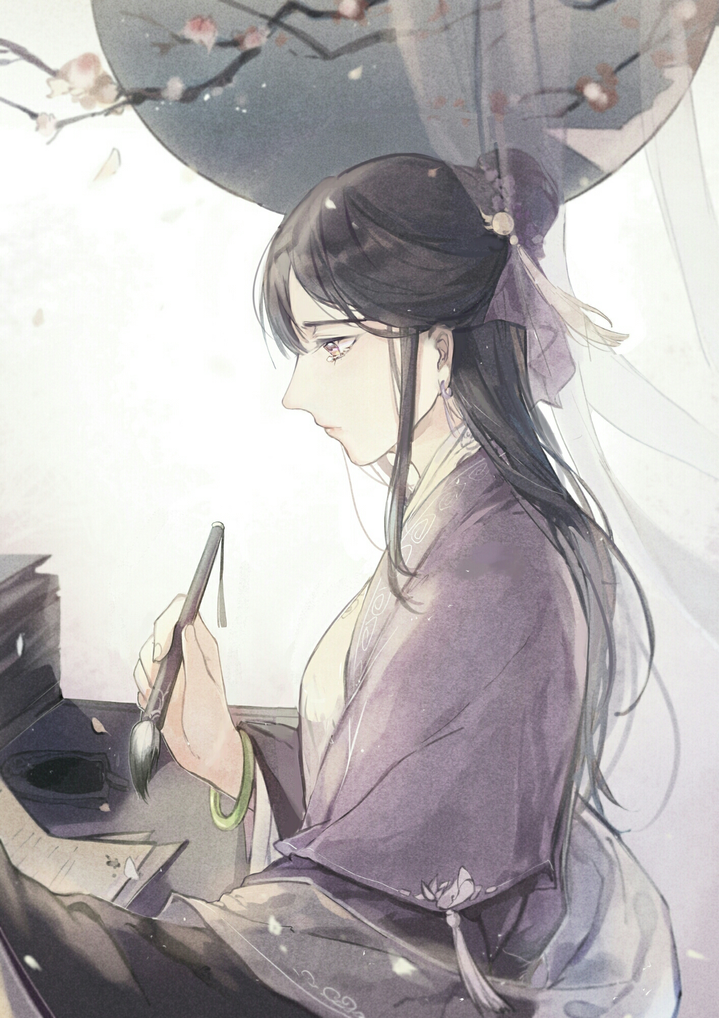 《魔道祖师》轩离唯美的壁纸,师姐喜服好美,水墨风看不腻!