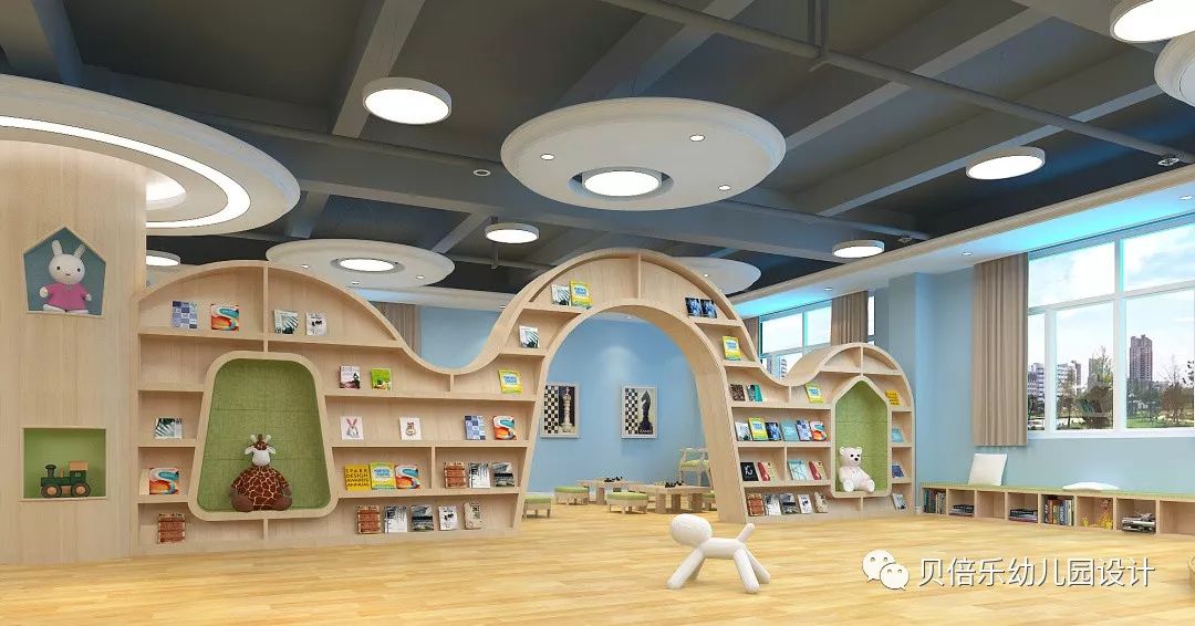 还在为幼儿园图书室的设计发愁吗?贝倍乐幼儿园设计带你玩转图书室!