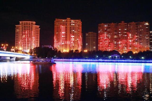 东阳江夜景图片