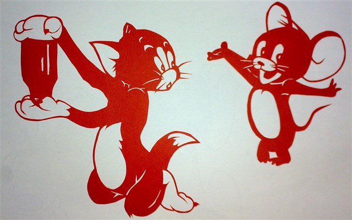 猫和老鼠刻纸图案图片