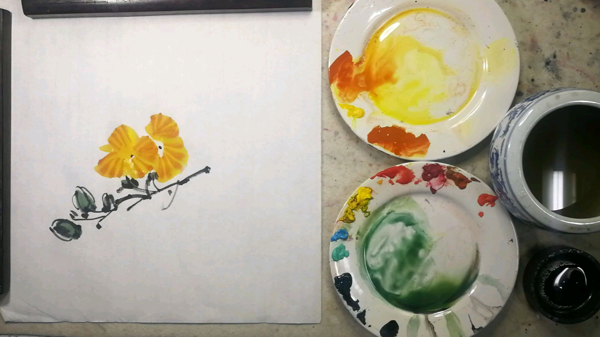 丝瓜花的画法,国画提高