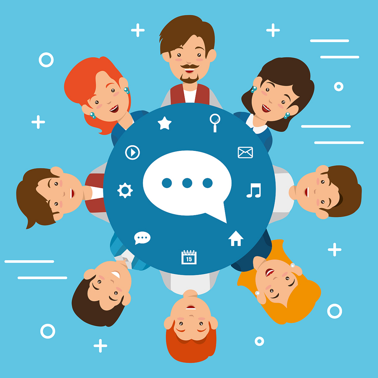 群里天天热热闹闹,6个人你一句我一句,人人都是主角