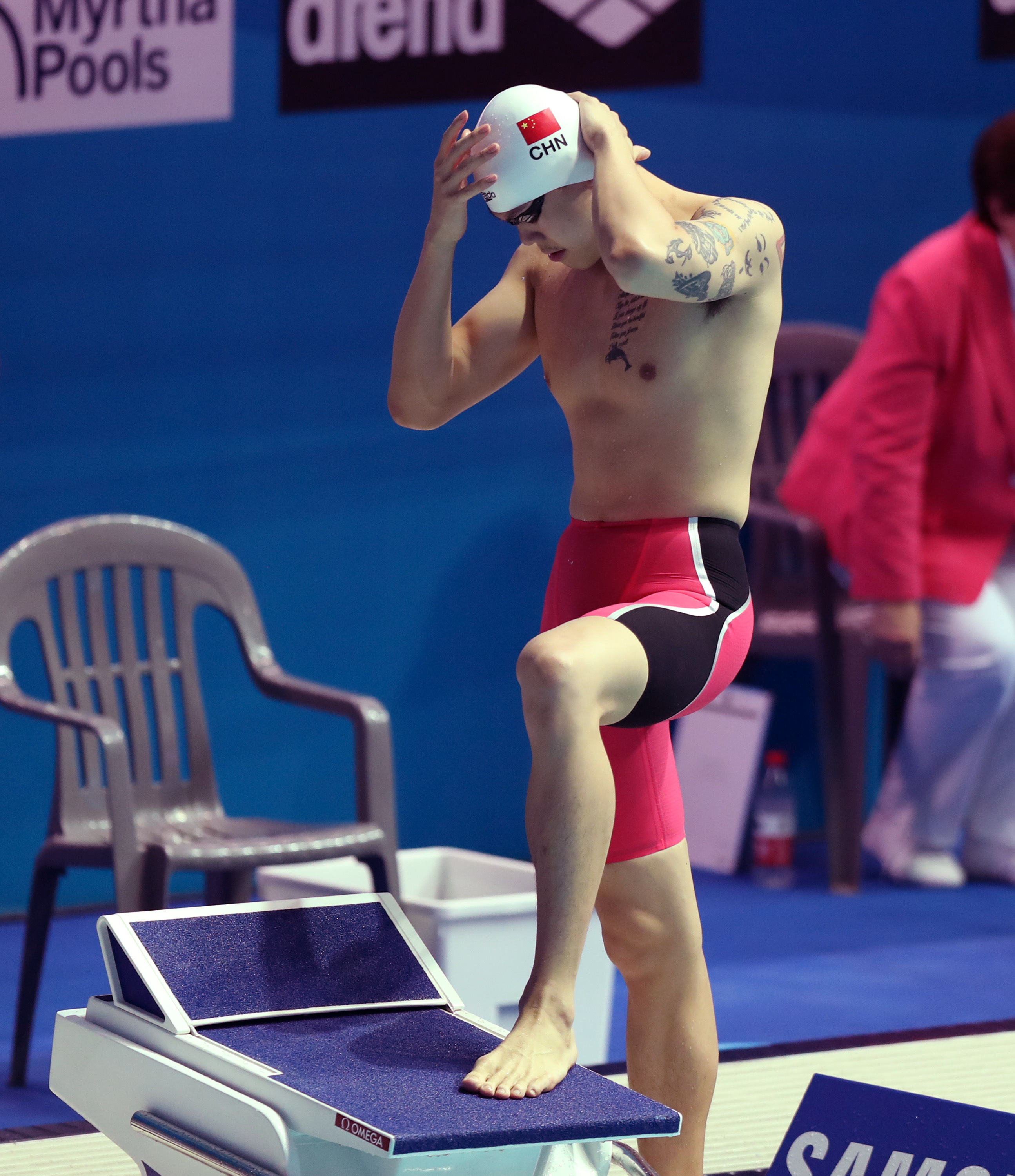 游泳——男子50米自由泳:余贺新无缘决赛(2)