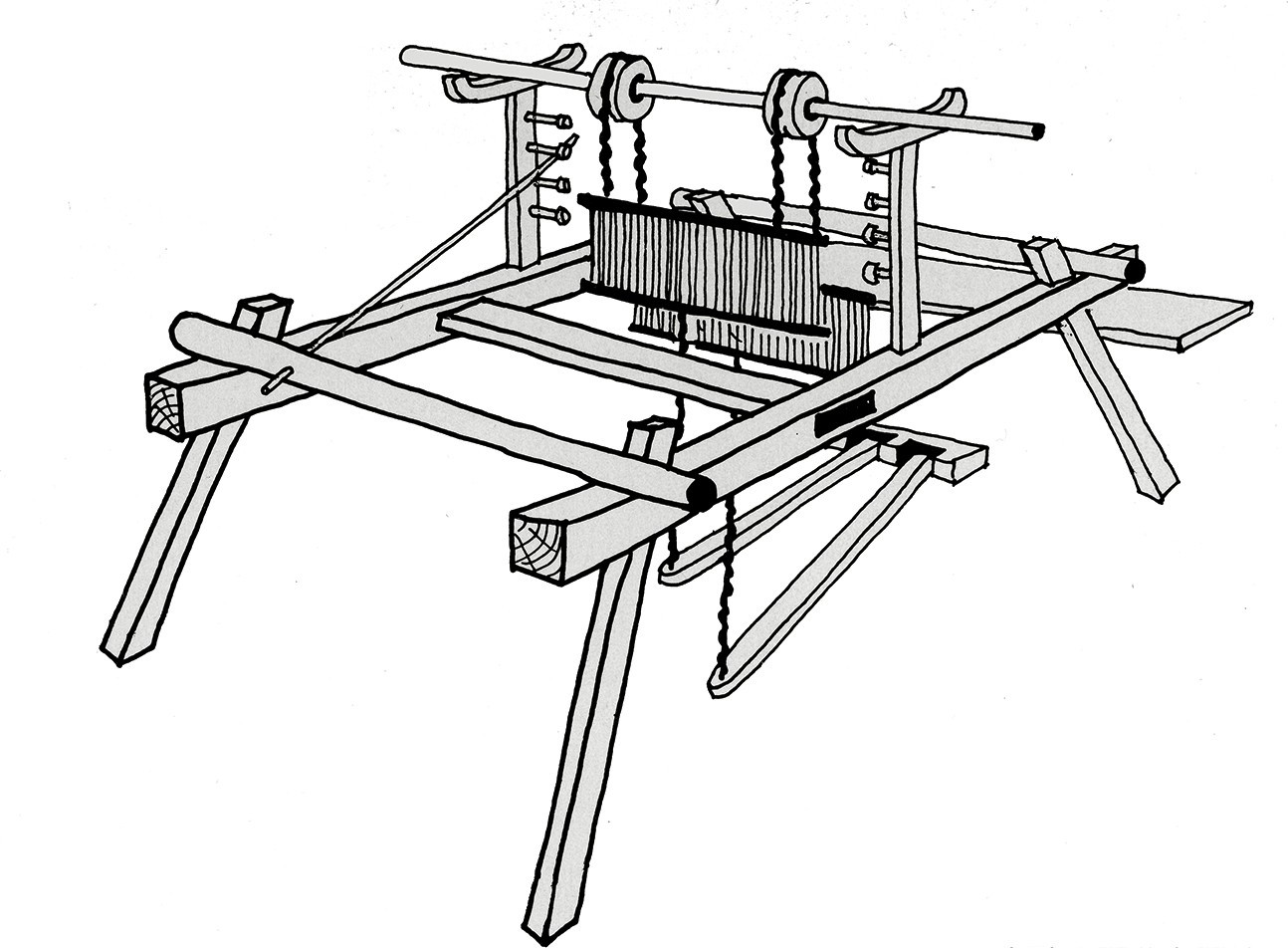 传统织布机简笔画图片