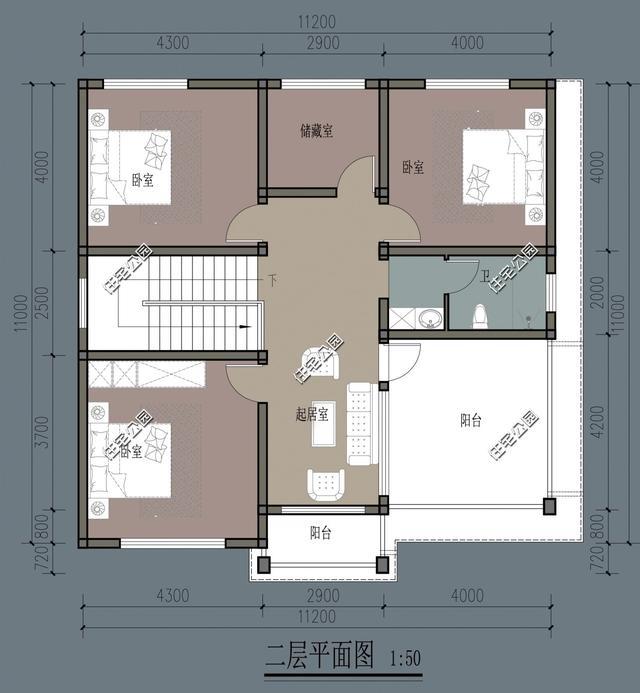 17米长11米宽建房图纸图片