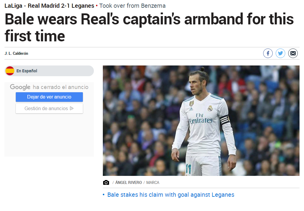 第十队长也有春天,贝尔首次戴上皇马队长袖标