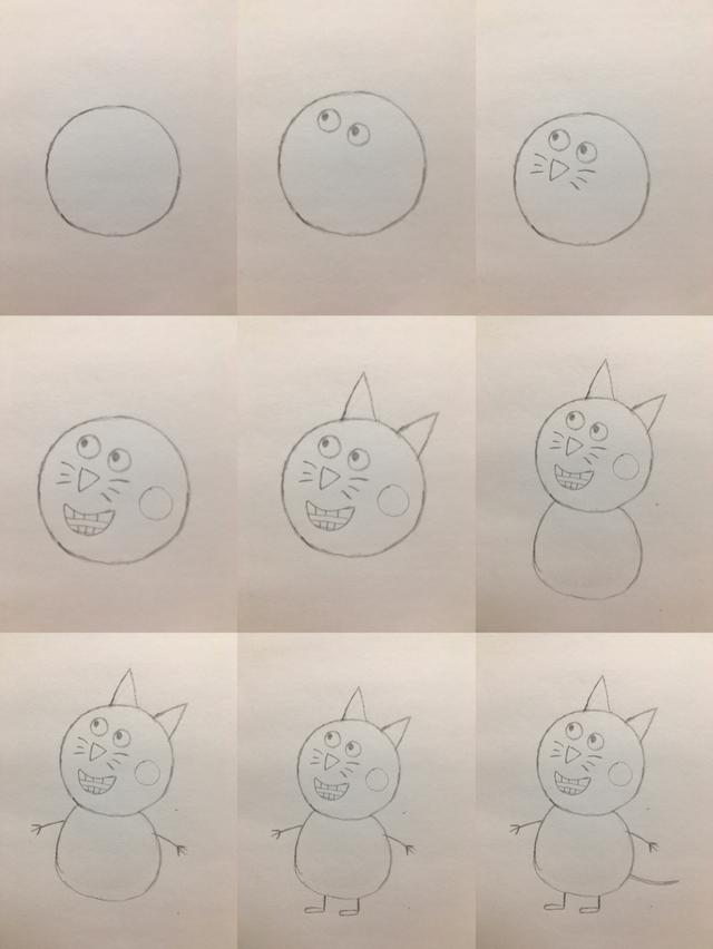 简笔画-小猪佩奇之小猫卡迪