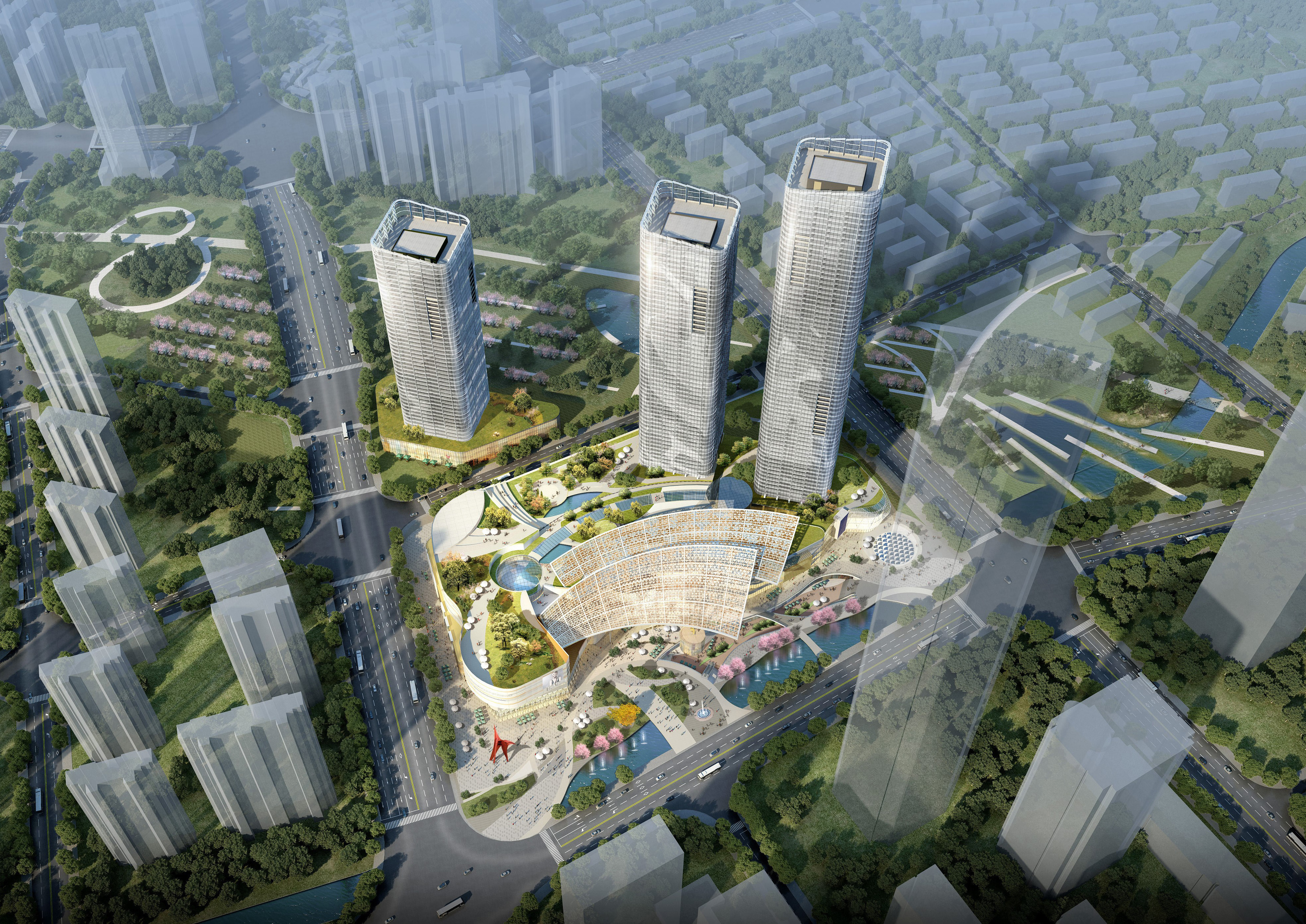 280米最高写字楼,高层次业态,h型地下通道……真如城市副中心建设形象