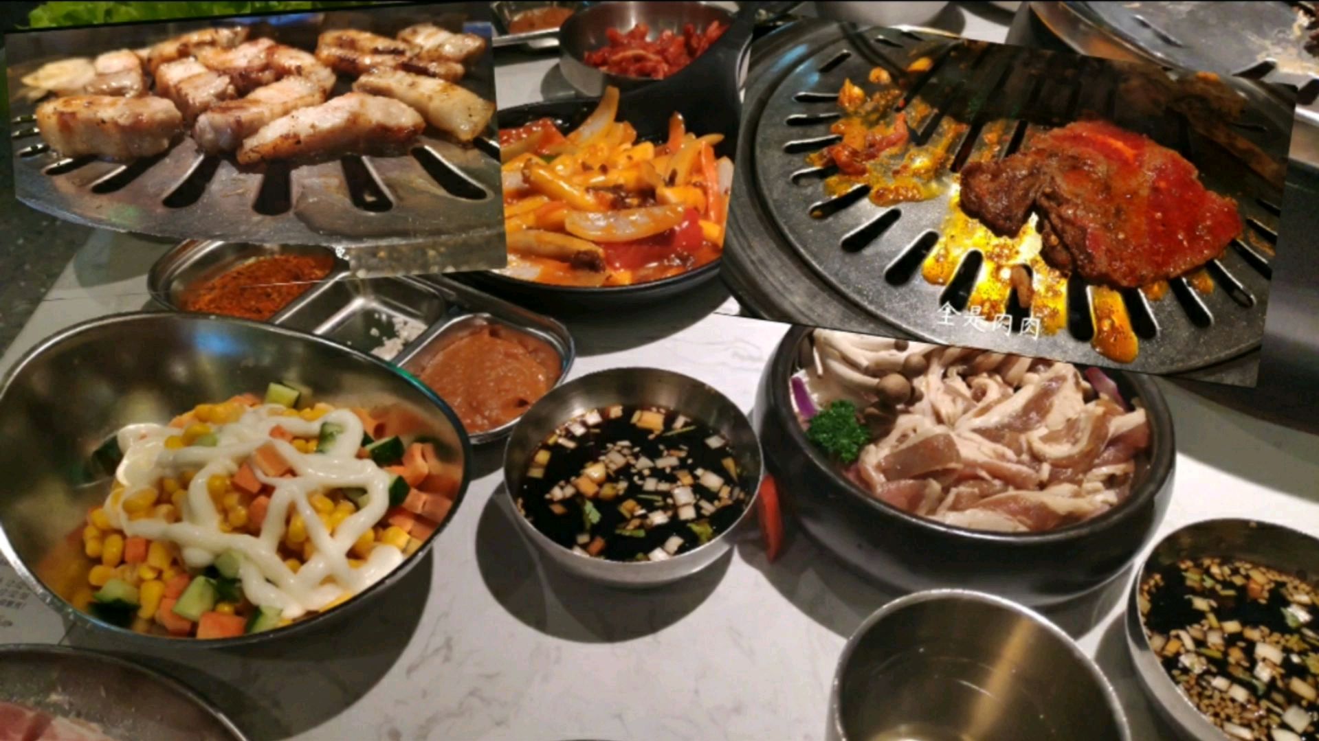 肉,肉,全是肉,周日去放肆吃烤肉,五花肉牛排骨肉,吃的太撑了