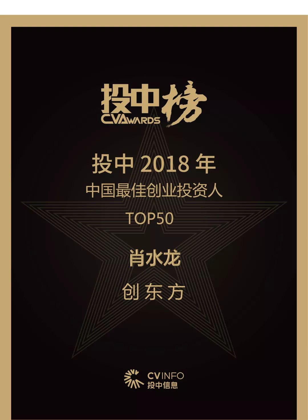 cdf荣誉|创东方投资斩获"投中2018年中国最佳创业投资人top50"等三项