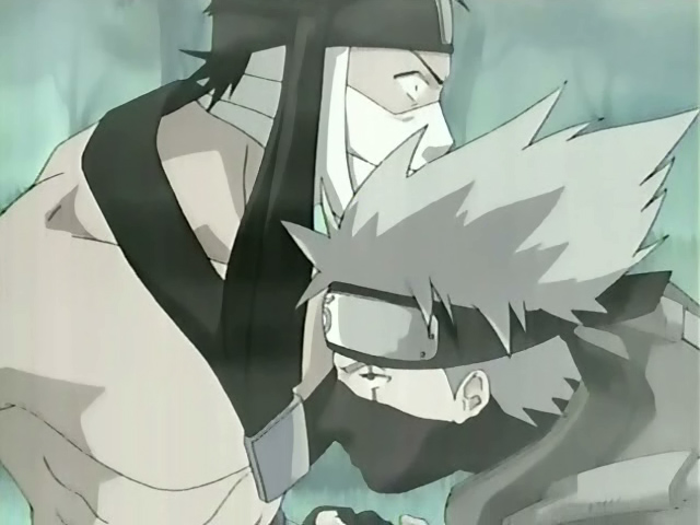 桃地再不斩出现,并与卡卡西恶战一番.