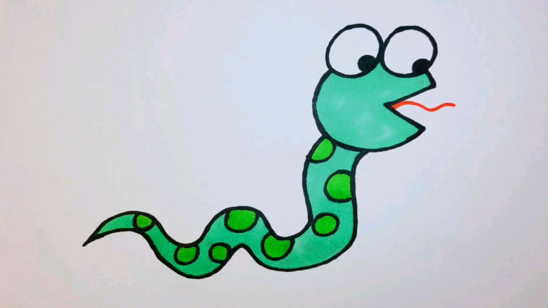 儿童简笔画 可爱小动物 生肖画蛇 亲子画画游戏