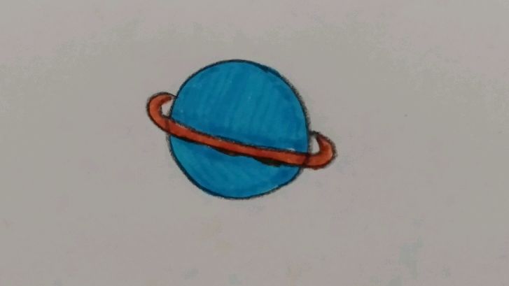 宇宙中的蓝色星球 筒单的儿童简笔画教程大全 小朋友几笔画出来