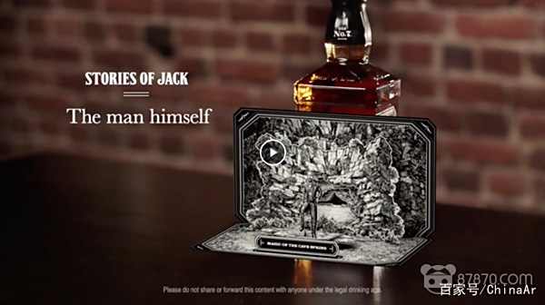 Jack Daniel用AR将威士忌酒瓶变成了故事书