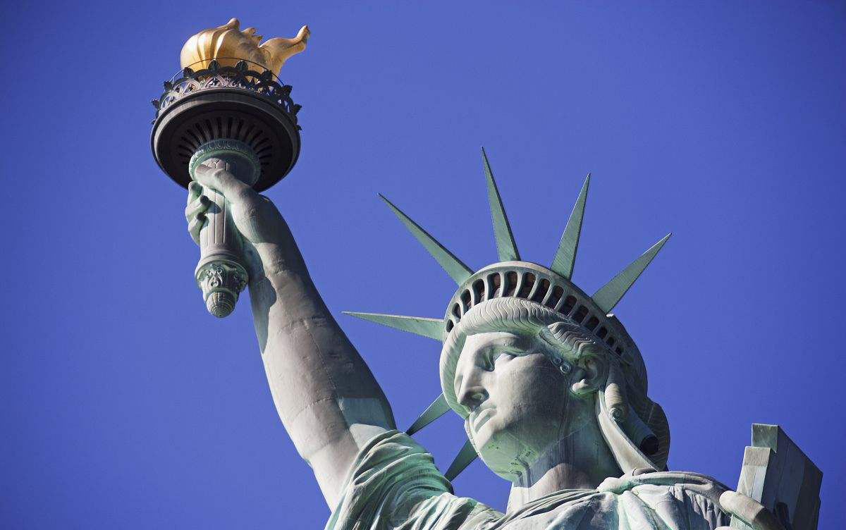 纽约最具地标性的建筑,象征着自由的自由女神像