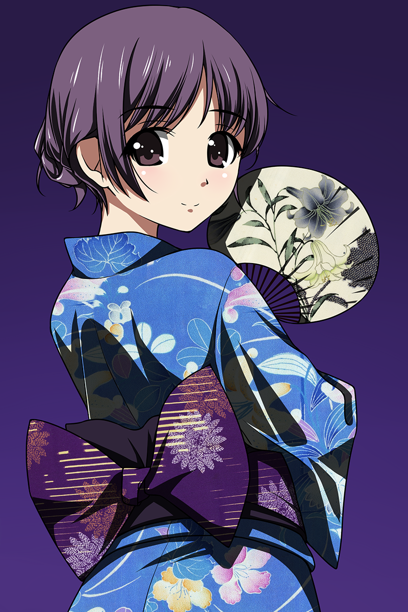 高清动漫图片分享:传统和服动漫美女图片19p