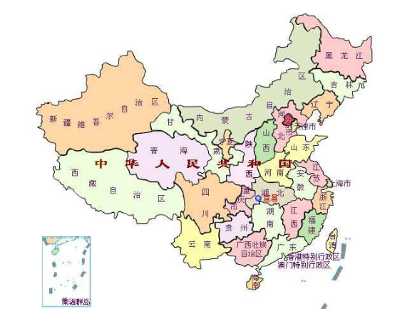 中国各省简图图片