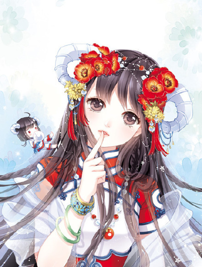 天蝎座.二次元人物插画,十二星座拟人图,你的本命美少女,可爱萌妹子!