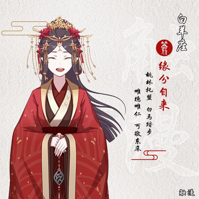 手绘12星座古风人物