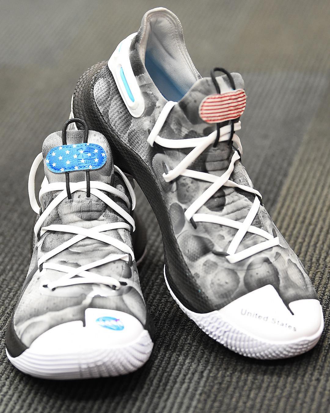 勇士队今日靓照:登月版curry6抢眼 赛前热身大片夺目