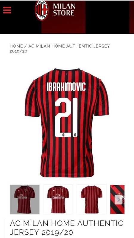 官方:伊布将身披米兰21号球衣