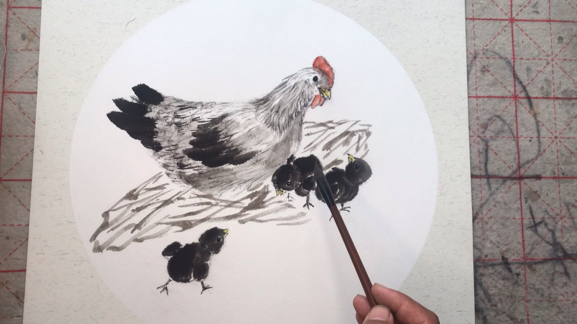 国画:全网最易懂绘画教学,母鸡的水墨画法,值得关注收藏