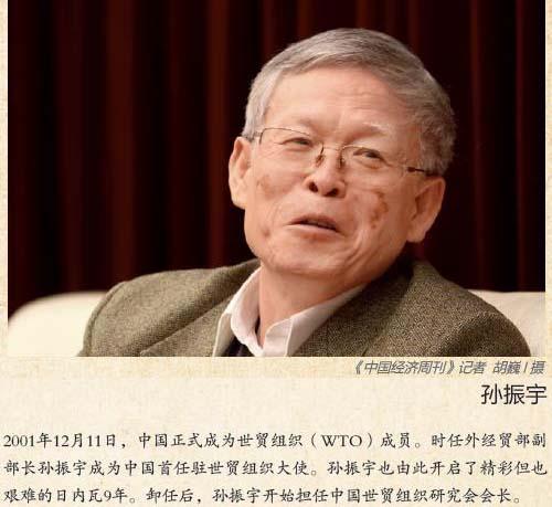 孙振宇忆入世谈判:吴仪指示"不当绊脚石,不当领头羊"