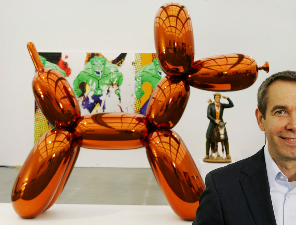 杰夫·昆斯,气球狗,橙色金属雕塑,3073×3632×1143cm