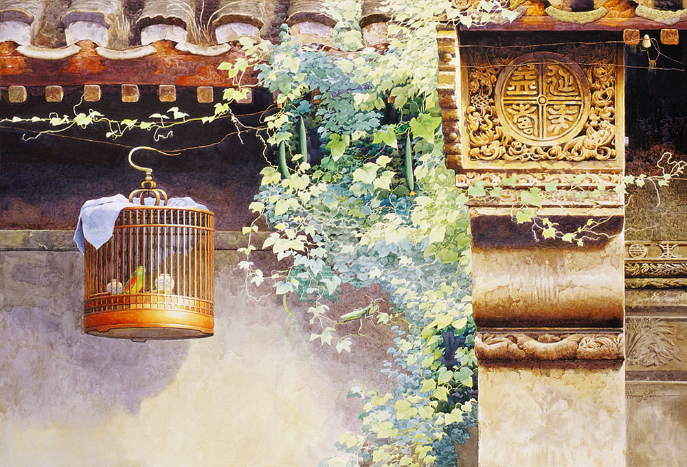 水彩画:中国画家黄有维笔下的老北京,太美了