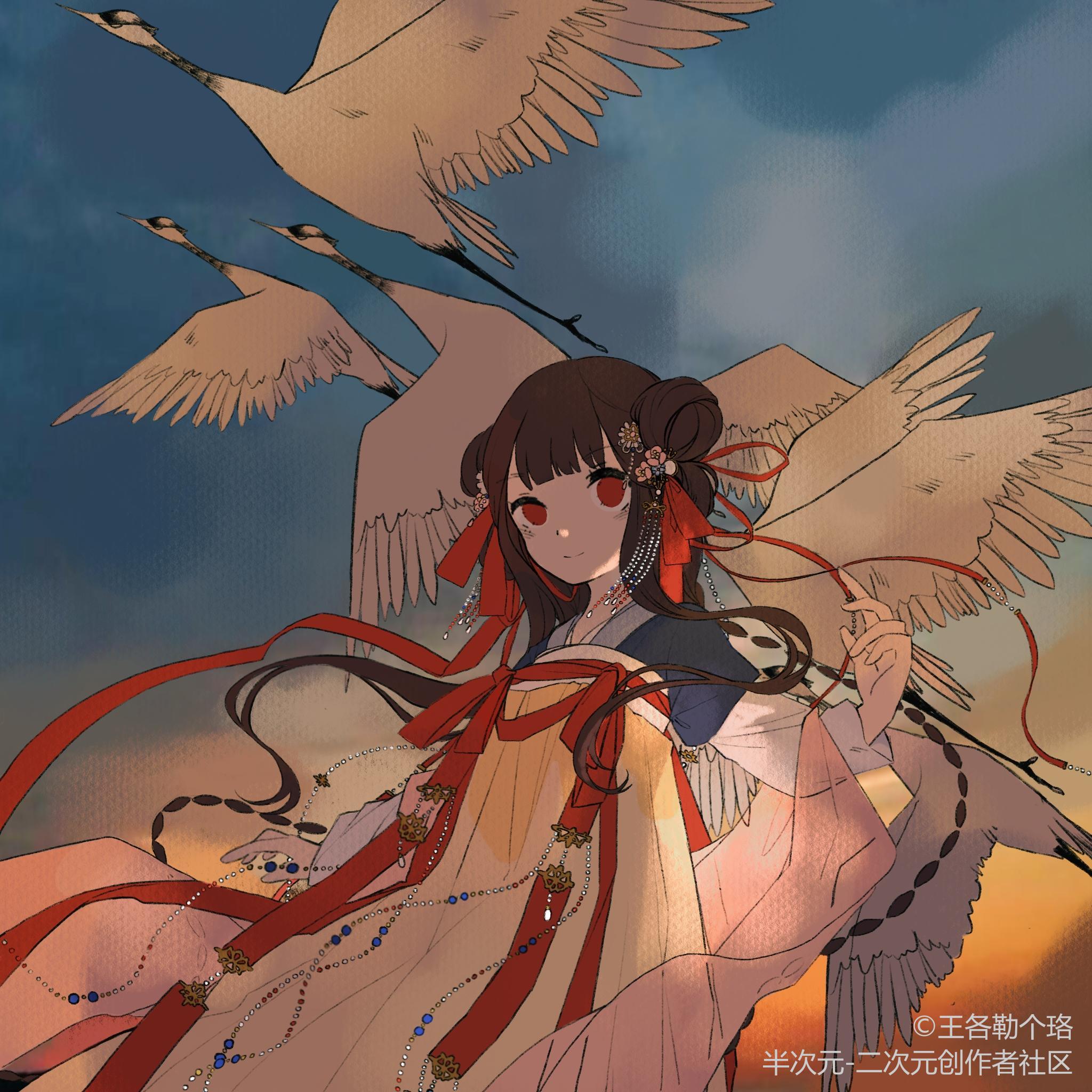 古风手绘女生唯美壁纸,我的心很小,只能装下一个你!