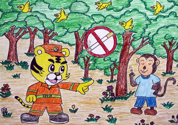 森林防火宣传画幼儿园图片