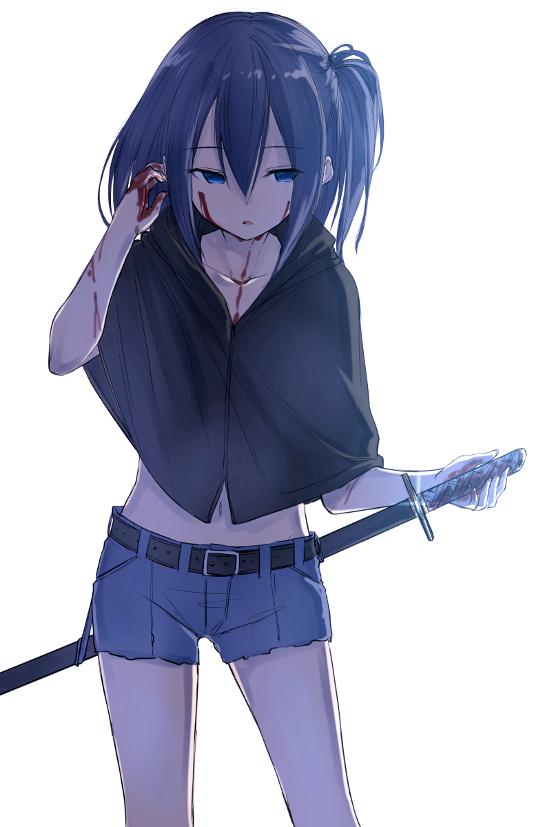 深爱着动漫图片中毒已深:牛仔短裤 t恤,这身材没谁啦