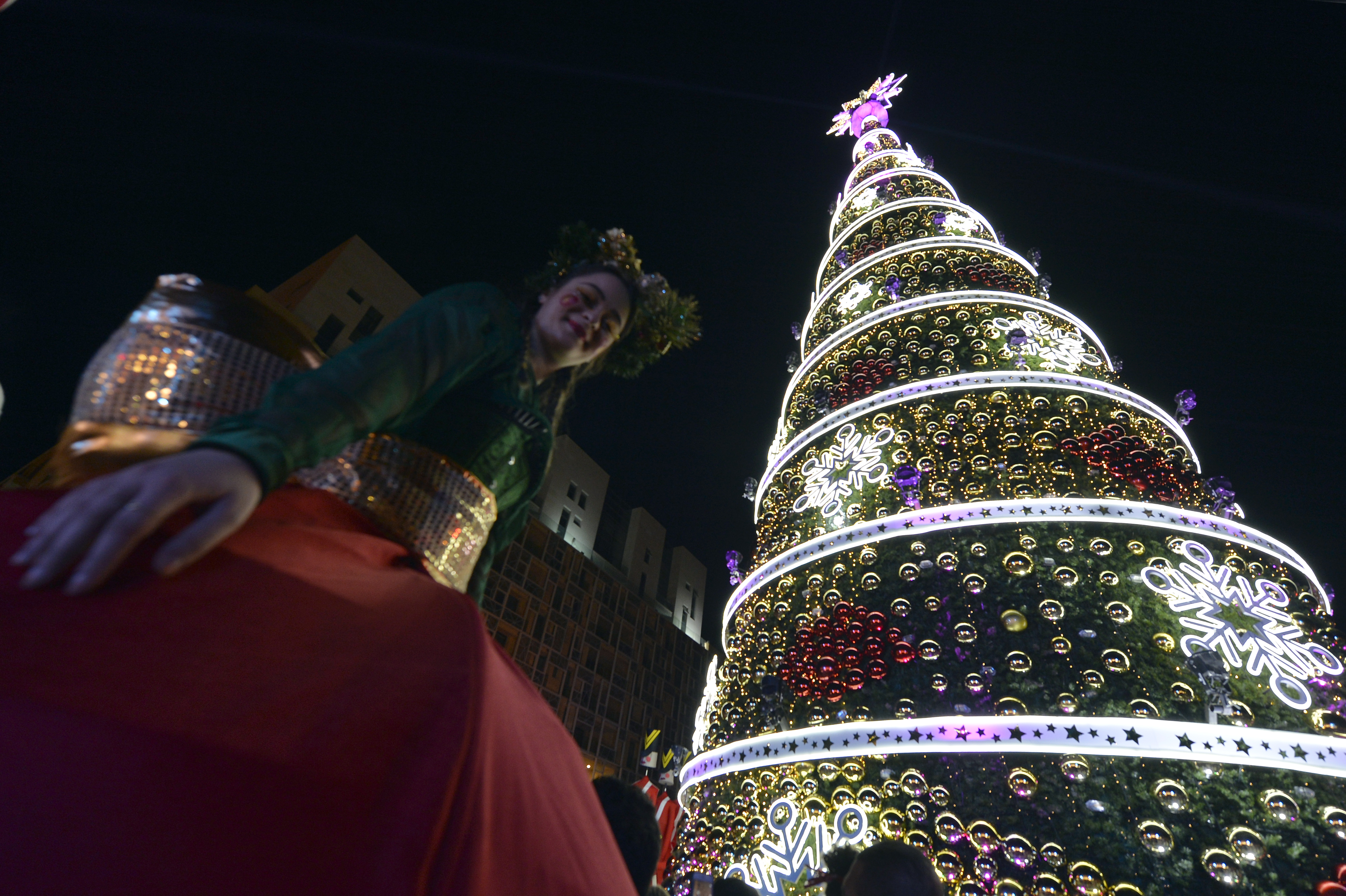 贝鲁特圣诞树亮灯