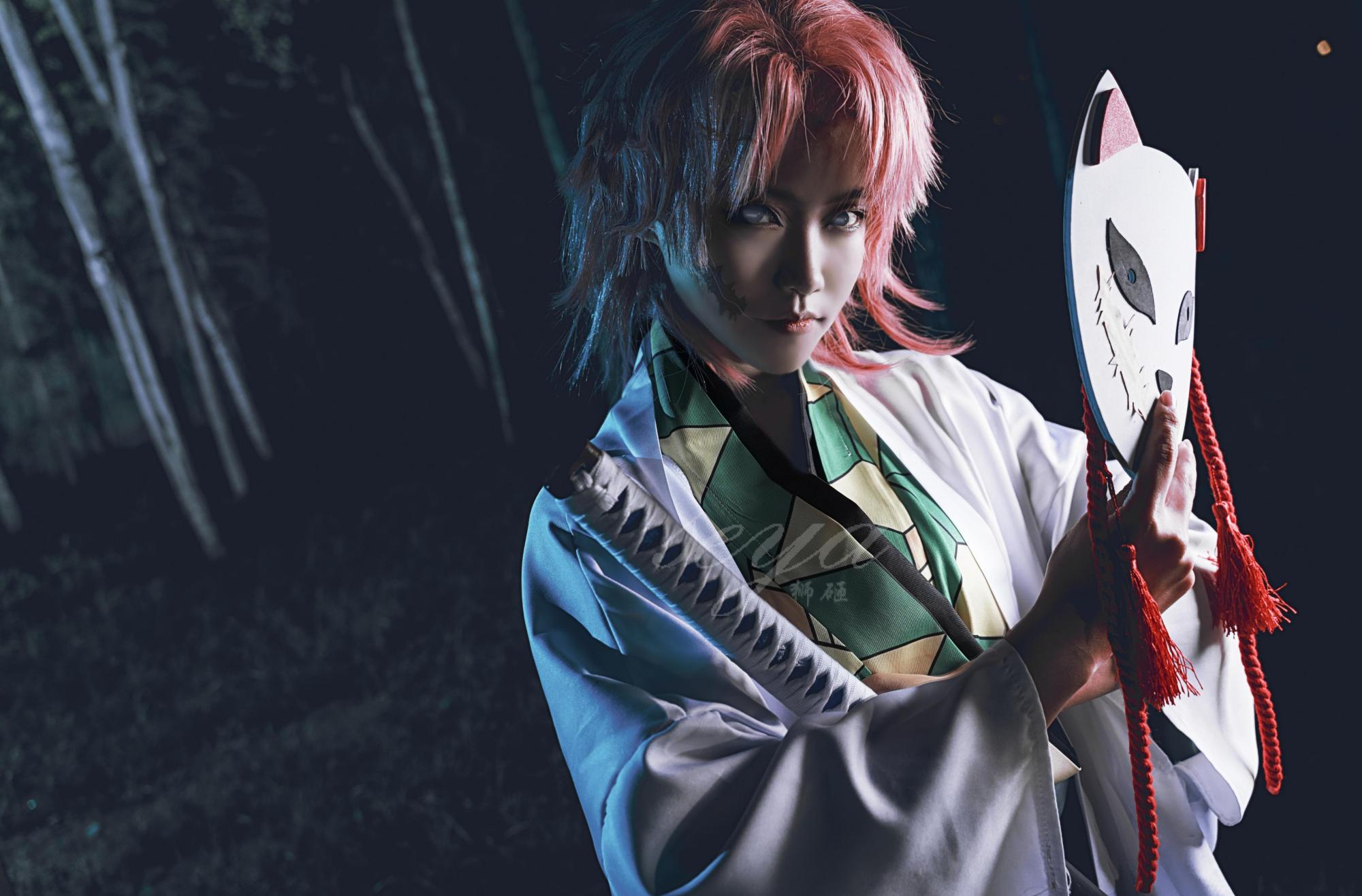 「鬼灭之刃」锖兔cos,是男人,就要在痛苦中学会沉默