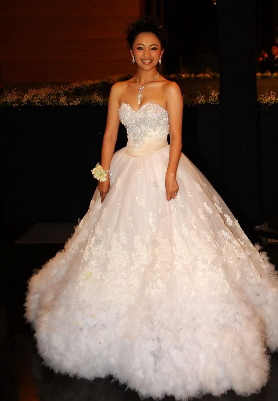 作为华谊兄弟副总裁的老婆,罗海琼的婚纱照规格很高,比以上的几位女