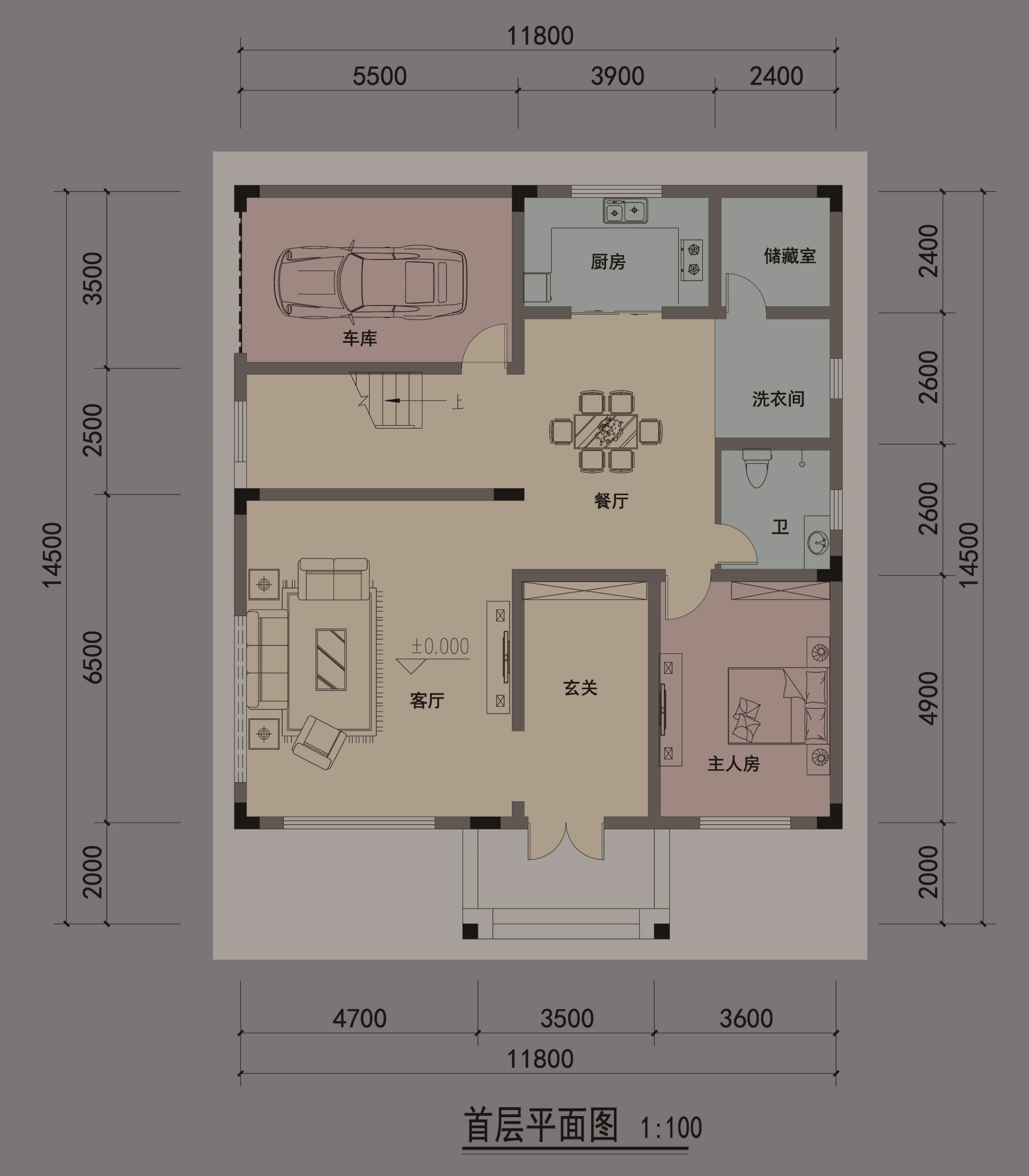 160平米别墅两层户型图图片