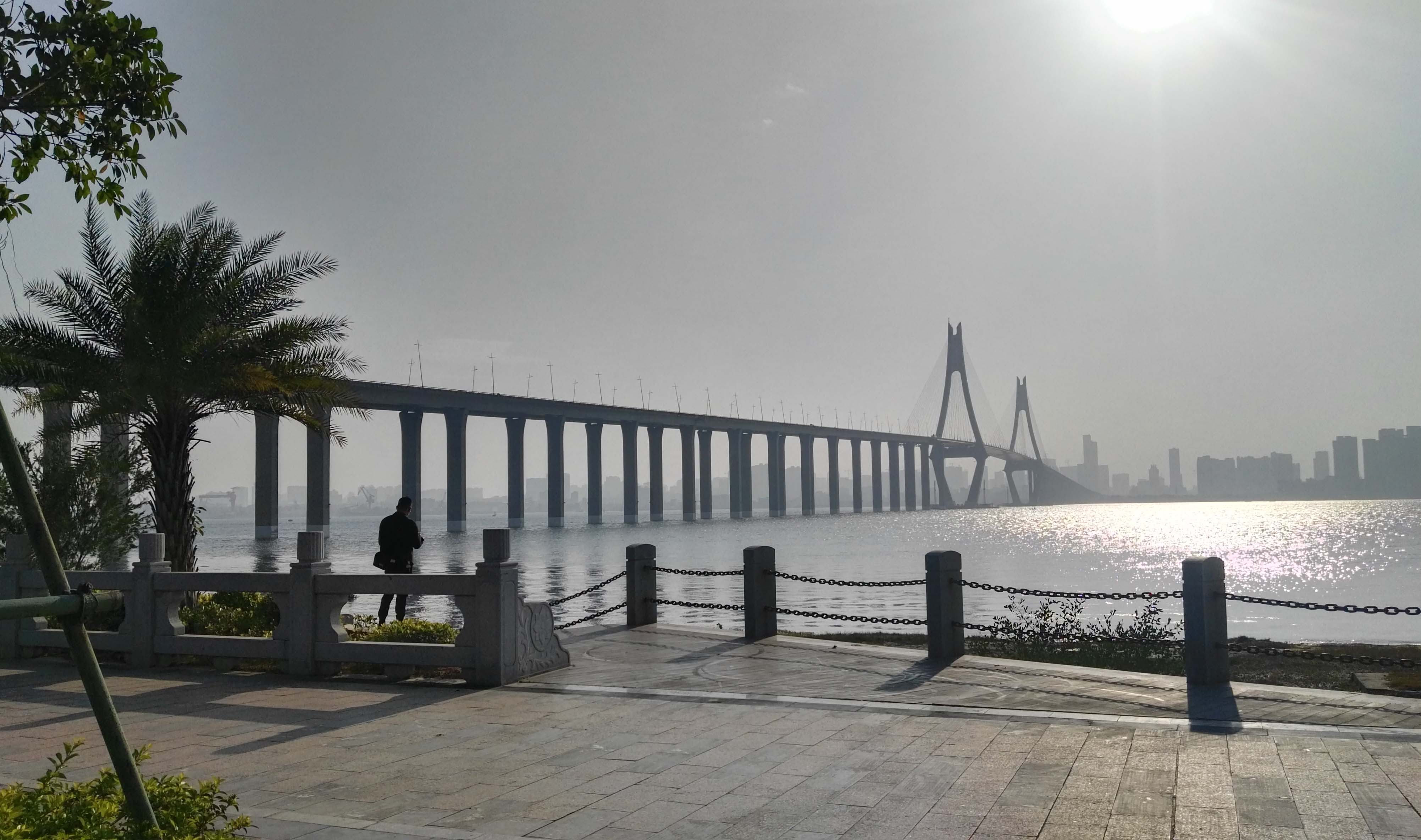 春节期间在海东新区实拍湛江海湾大桥,你看这样的画面美吗?