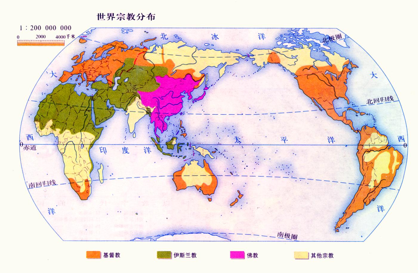 宗教信仰分布图片