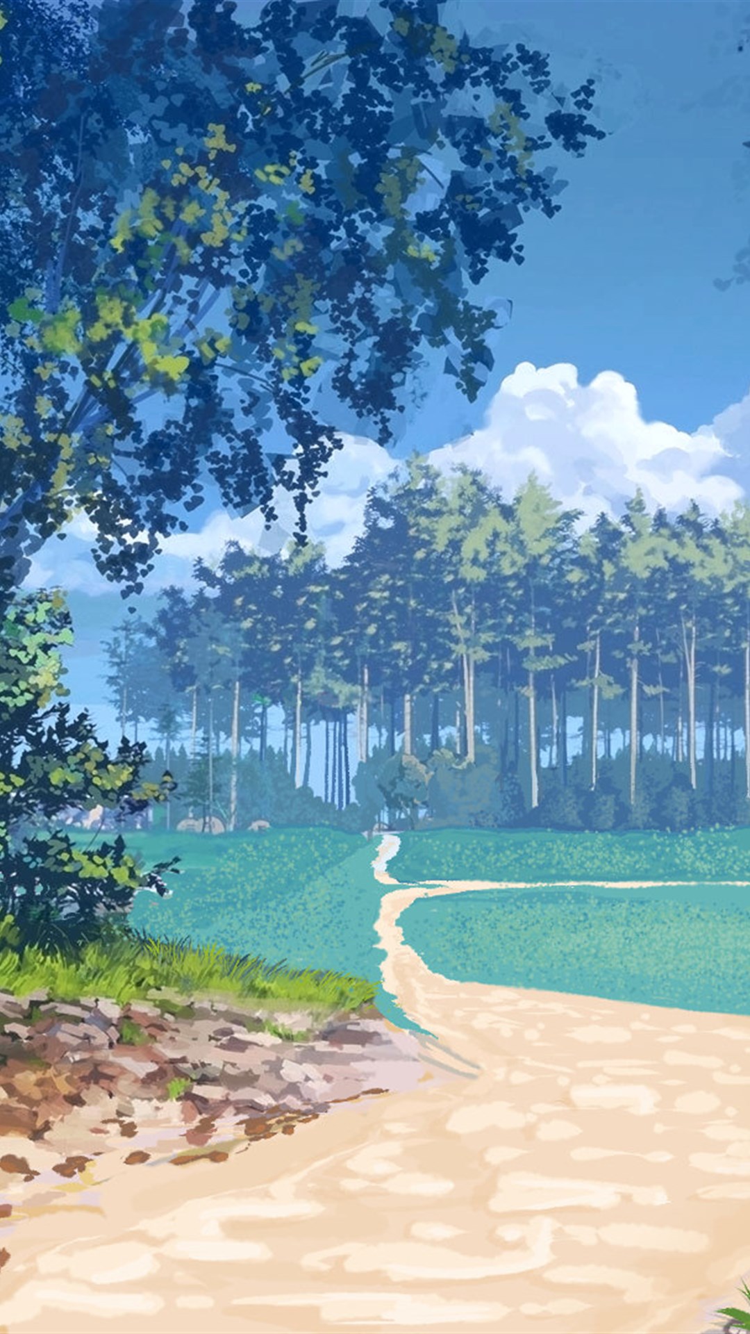 治愈系动漫场景插画,柔和大气的光影构图,呈现出令人神往的仙境