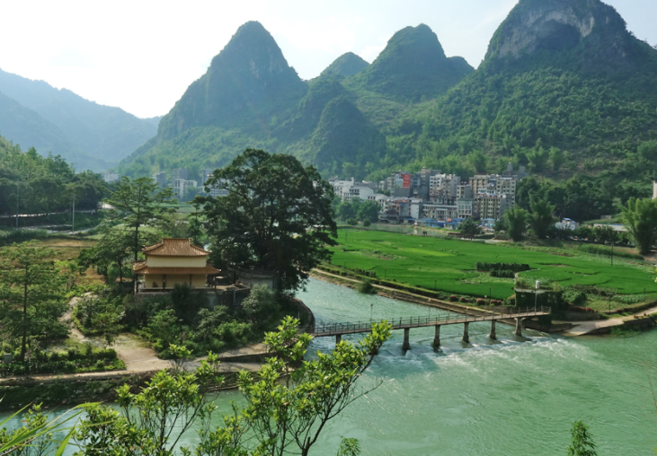 旅游:巴马盘阳河,入眼满目绿色自然生态天然好景色