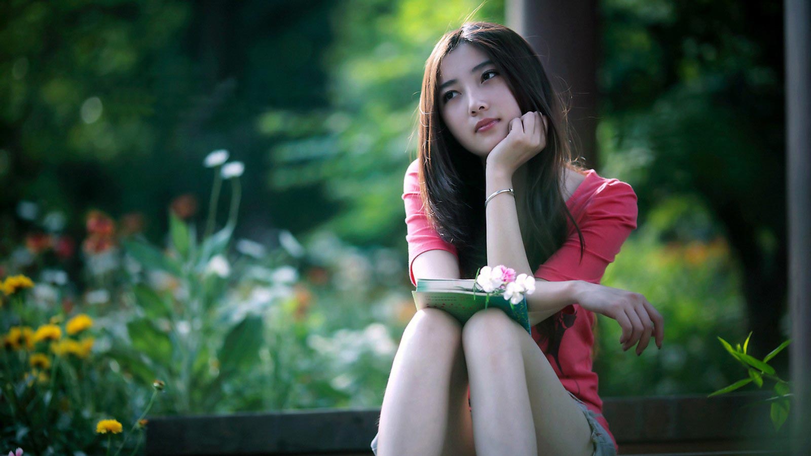 唯美户外写真,人比花娇,貌美如花