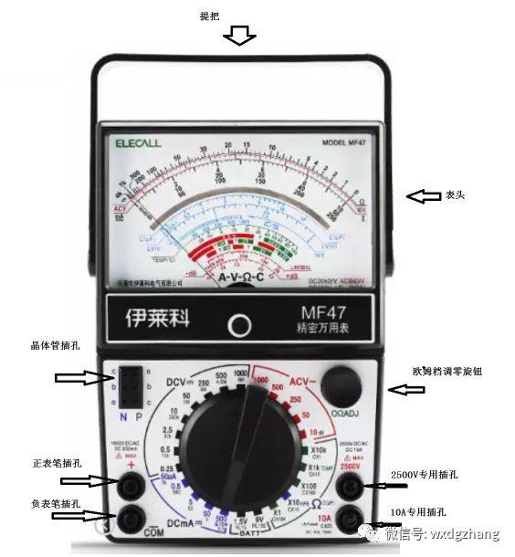 指针式万用表怎么用图片