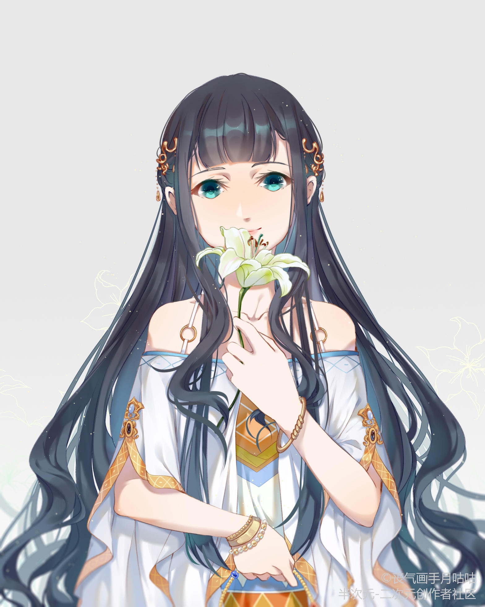 古风手绘女生唯美壁纸,我的心很小,只能装下一个你!