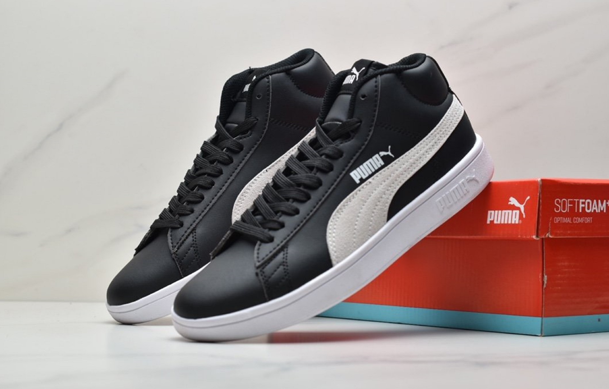 经典中帮皮面休闲板鞋