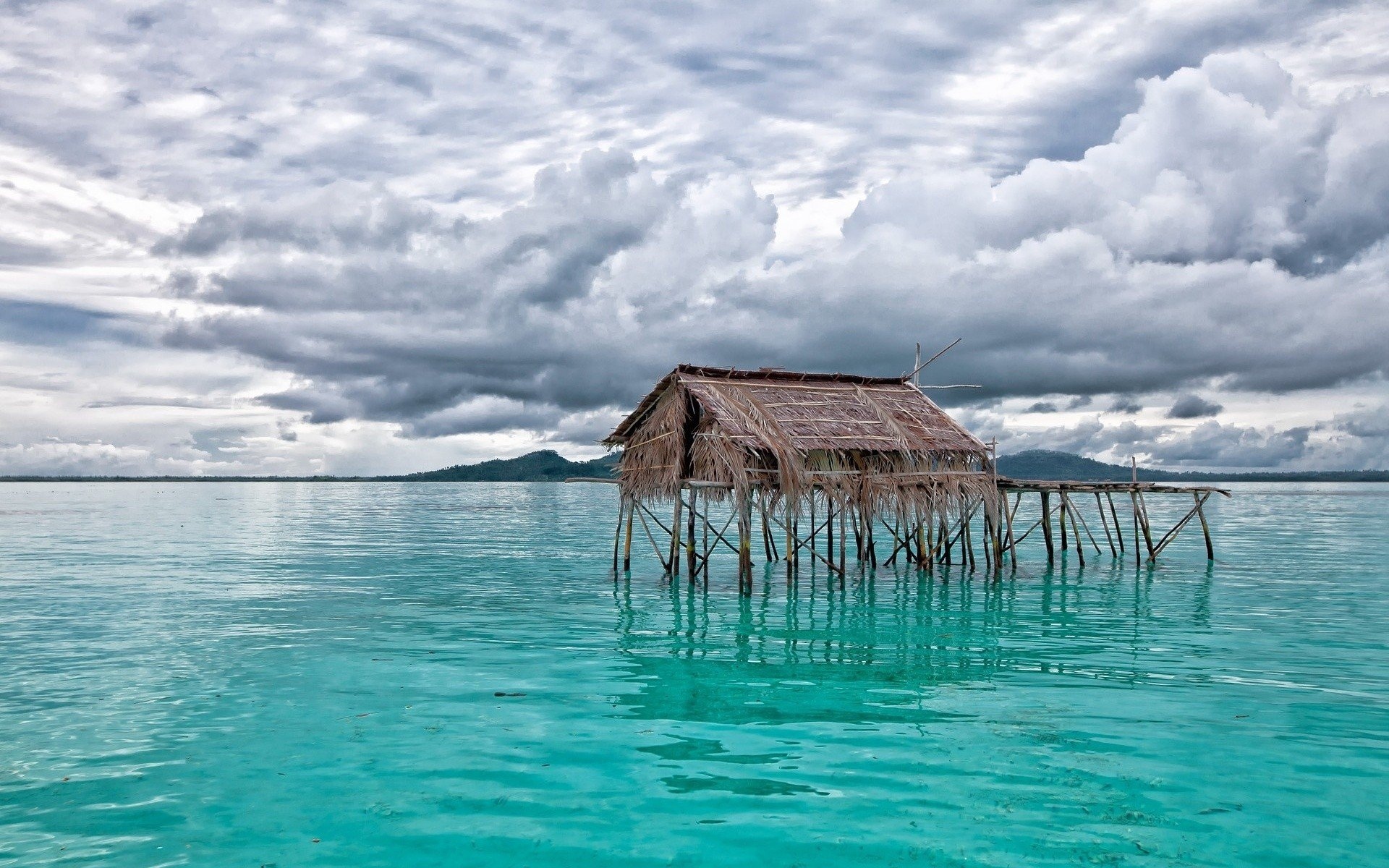 唯美浪漫海滩上的房屋,高清壁纸,风景电脑高清壁纸