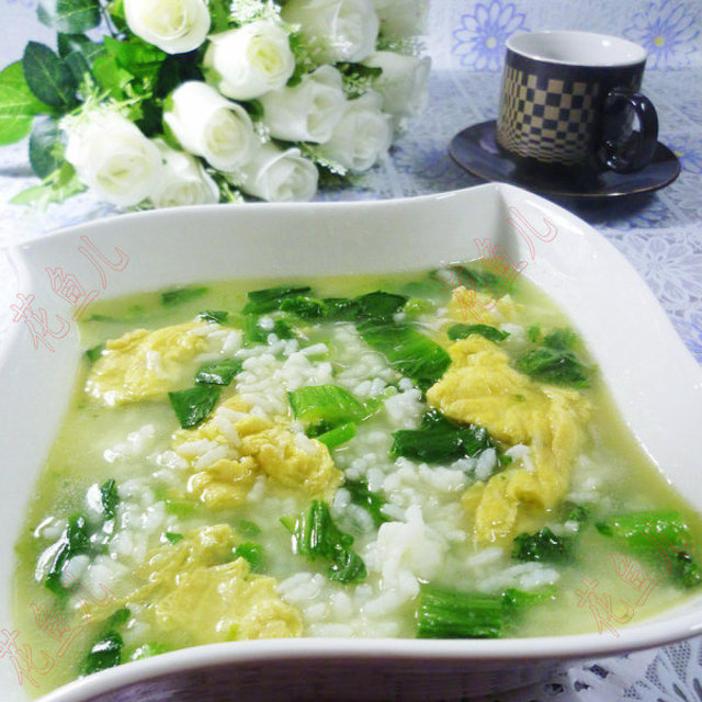菜心鸡蛋泡饭,换种方法做,清清淡淡,好吃还不怕胖