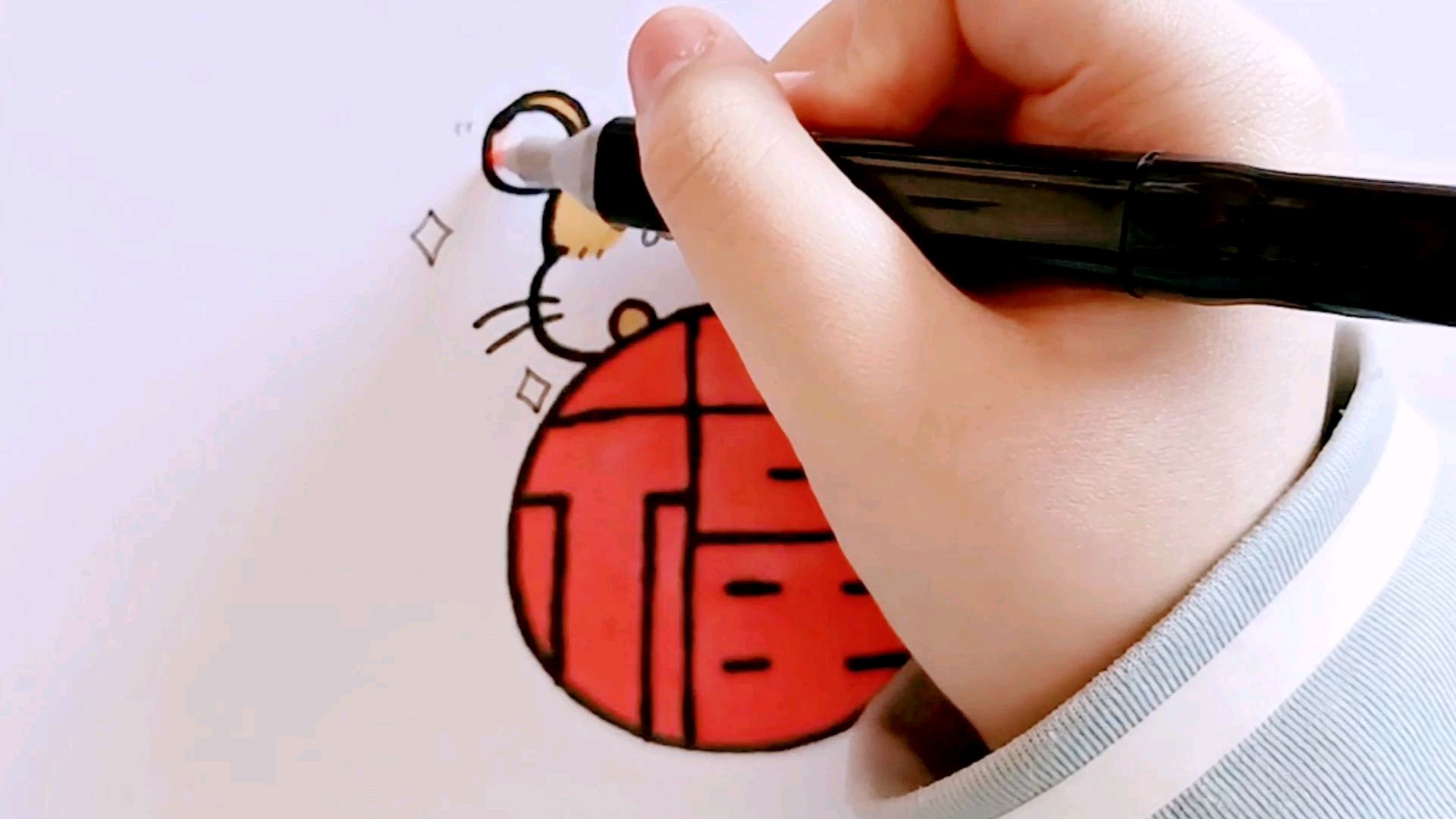 彩色简笔画 儿童画 可爱小动物 福鼠