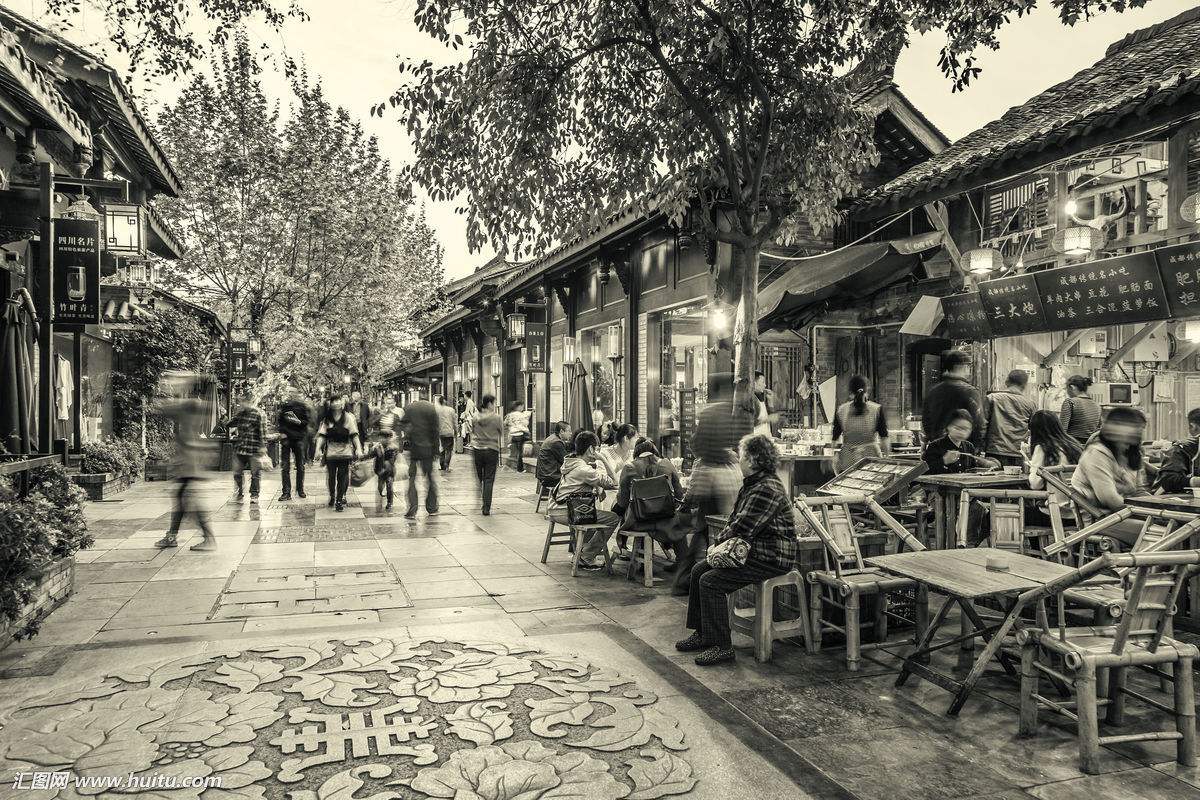 成都真实老照片,当时没有高楼大厦,老式的街道别具一格