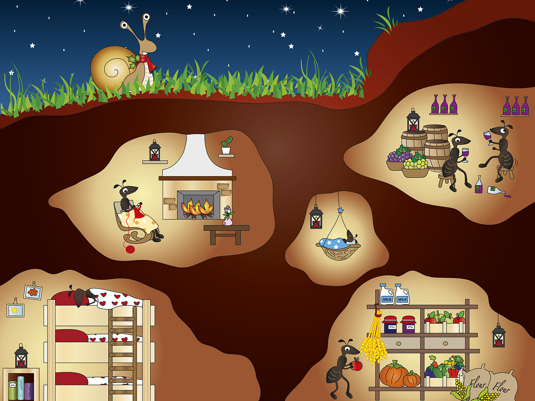 蚂蚁是地球上最常见的昆虫之一,它们在地下的土堆里建造了错综复杂的